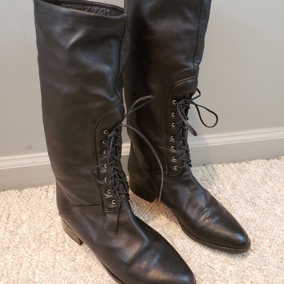 Stunning Italian Leather Black Boots - Picture 5 of 6